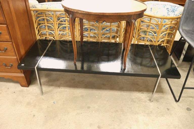 Lane MCM Black and Chrome Coffee Table