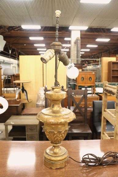 Italianate Giltwood Urn Form Lamp, As-Is