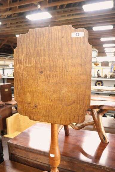Colonial Revival Tiger Maple Candle Stand