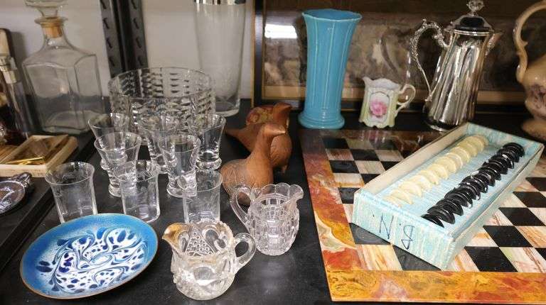 Marble Chess Board, Ceramic & Porcelain Dishes, Framed Print, Transferware Pitcher Etc.