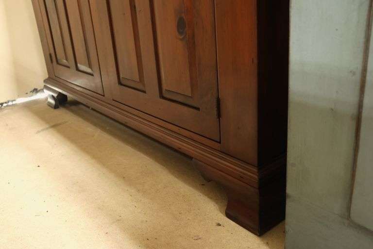 Vintage Farmhouse Pine Two Piece Stepback Cupboard
