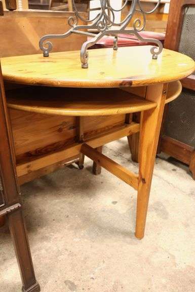 Cabinet-Made Farmhouse Pine Demilune Console Table