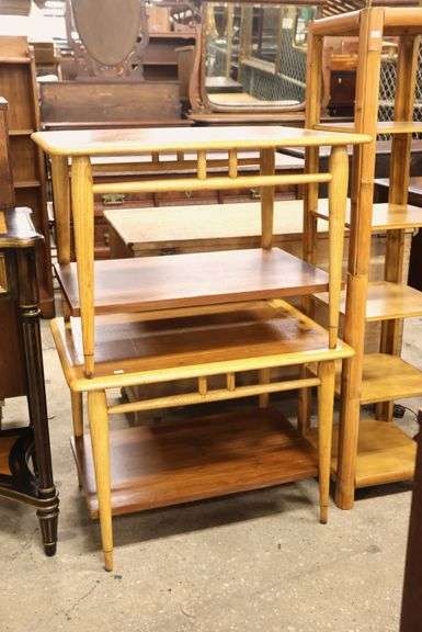 Pair MCM Inlaid Walnut End Tables