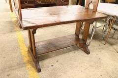 Antique Golden Oak Library Table Desk