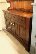 Vintage Farmhouse Pine Two Piece Stepback Cupboard