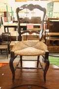 French Provincial Carved Oak Side Chair, Seat As-Is