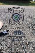 Wrought Iron and Mosaic Tile Bistro Set
