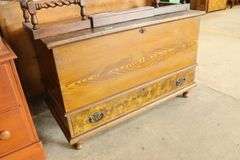 Lancaster Co. PA Ochre Grained Blanket Chest, Wear