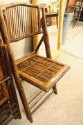 (4) MCM Scorched Bamboo Folding Chairs