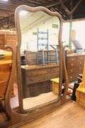 Antique Golden Oak Dresser with Mirror