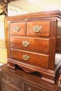 Pair Modern Banded Cherry Nightstands