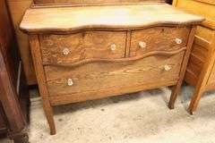 Antique Golden Oak Dresser with Mirror