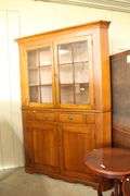 Pennsylvania Federal Poplar Two Piece Corner Cupboard