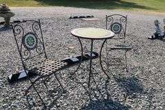 Wrought Iron and Mosaic Tile Bistro Set