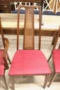 (4) MCM Cane Back Walnut Dining Chairs, As-Is