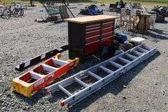 *NO STORAGE* Workbench, Aluminum Ladder, Step Ladder, Kobalt Battery Op Mower, Etc.