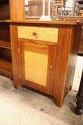 Cabinet-Made Cherry and Birdseye Maple Farmhouse Stand Marked Inside Drawer "K.L.R."