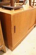 Danish MCM Teak Sliding Door Credenza, Corner Damage