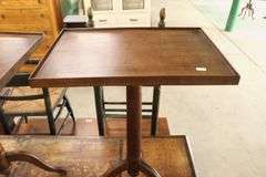 Pair Shaker Style Walnut Tray Top Candle Stands
