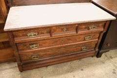 Victorian Marble Top Walnut Dresser