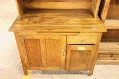 Antique Farmhouse Mixed Woods Kitchen Cupboard
