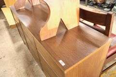 Broyhill MCM Walnut and Laminate Nine Drawer Dresser