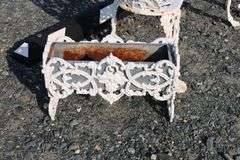 *NO STORAGE* Cast Iron Bench, Chair and Planter