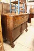 Antique Golden Oak Sideboard, Finish Wear