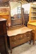 Antique Golden Oak Dresser with Mirror