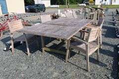 *NO STORAGE* Fortunoff Teak Patio Dining Set, Dry Finish