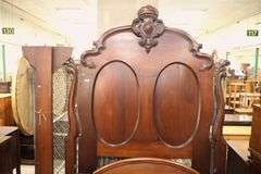 Victorian Carved Walnut Bed
