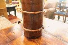 Asian Hewn Wood Umbrella Stand
