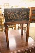 Modern Decorative Black Lacquer Trunk on Stand
