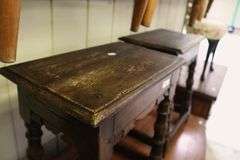 Pair English Mannerist Style Oak Joint Stools, Losses