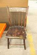 American Fancy Painted Plank Seat Chair