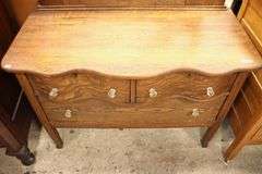 Antique Golden Oak Dresser with Mirror