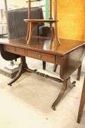 Colonial Revival Mahogany Drop Leaf End Table, Finish Wear