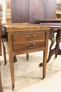 Colonial Revival Mahogany Leather Top End Table