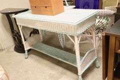 Painted Wicker Console