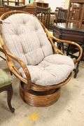 Modern Rattan Swivel Armchair