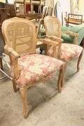 Pair French Provincial Style Caned Armchairs