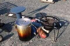 *NO STORAGE* 1566 Ship Weathervane, Propane Cooker and Pot, Flower Pots, Etc.