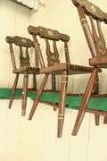 (6) Pennsylvania Painted Plank Seat Chairs