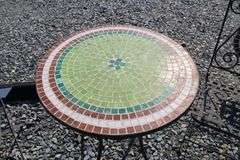 Wrought Iron and Mosaic Tile Bistro Set