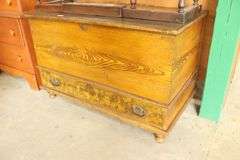Lancaster Co. PA Ochre Grained Blanket Chest, Wear