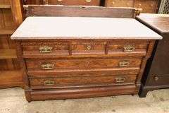 Victorian Marble Top Walnut Dresser