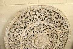 Anglo-Indian Distressed Paint Wall Carving