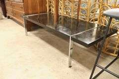 Lane MCM Black and Chrome Coffee Table