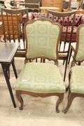 Pair French Provincial Carved Walnut Side Chairs