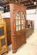 York County, Pennsylvania Federal Softwood Two Piece Corner Cupboard